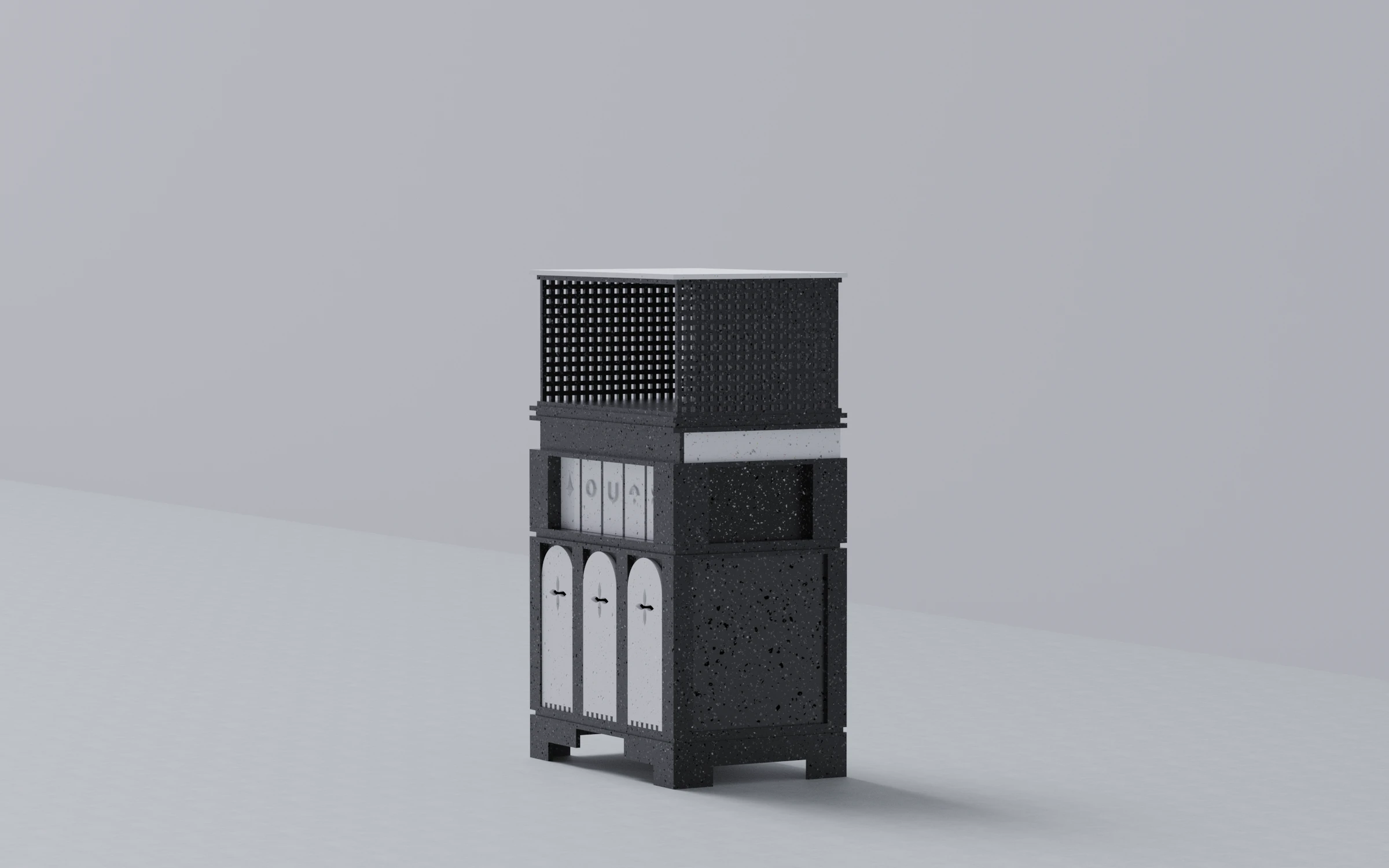 Wunderkammer cabinet in perspective