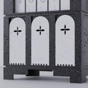 Upper cabinet detail